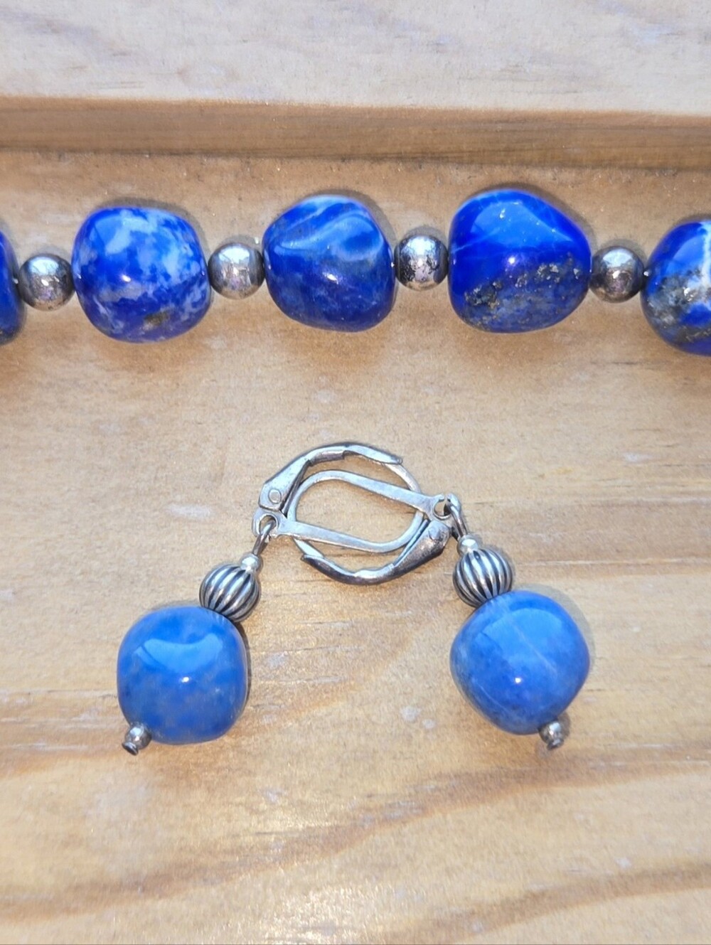 Lapis Bracelet And Earing Set
